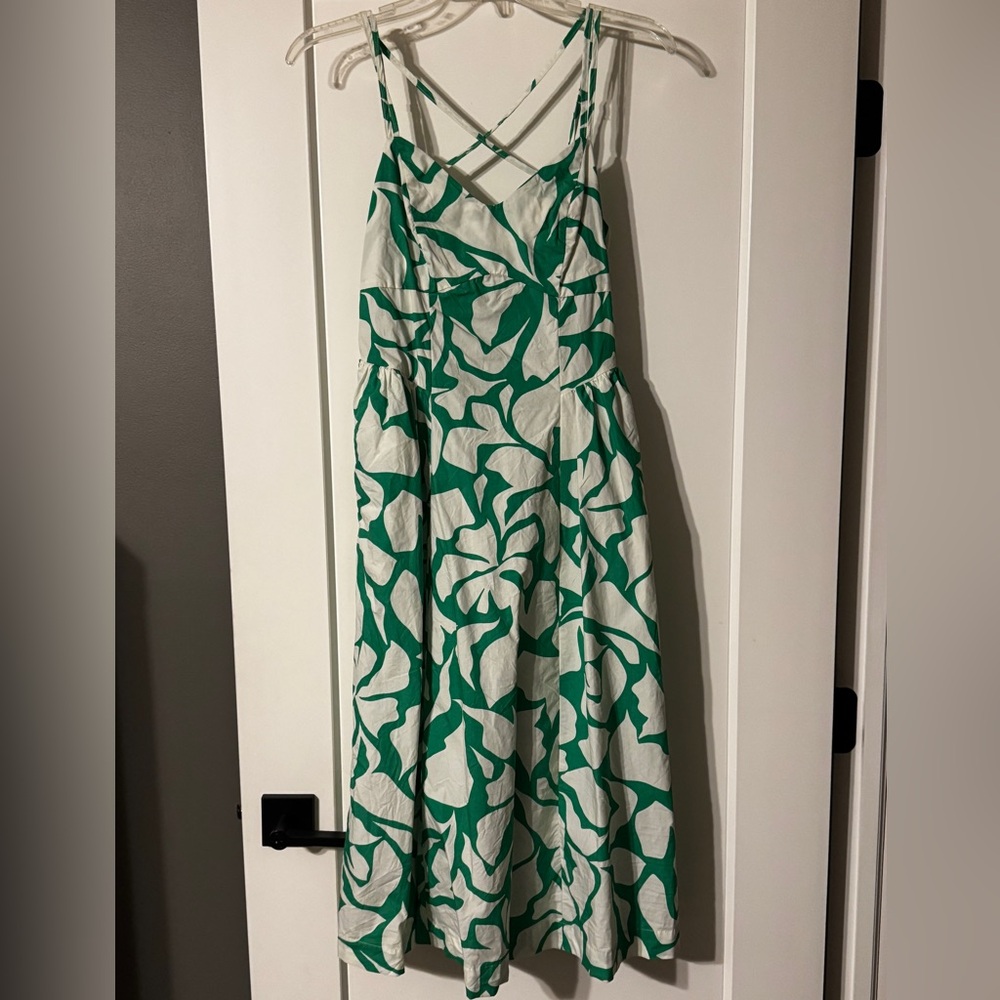 a new day Green and White Leaf Print Maxi Dress